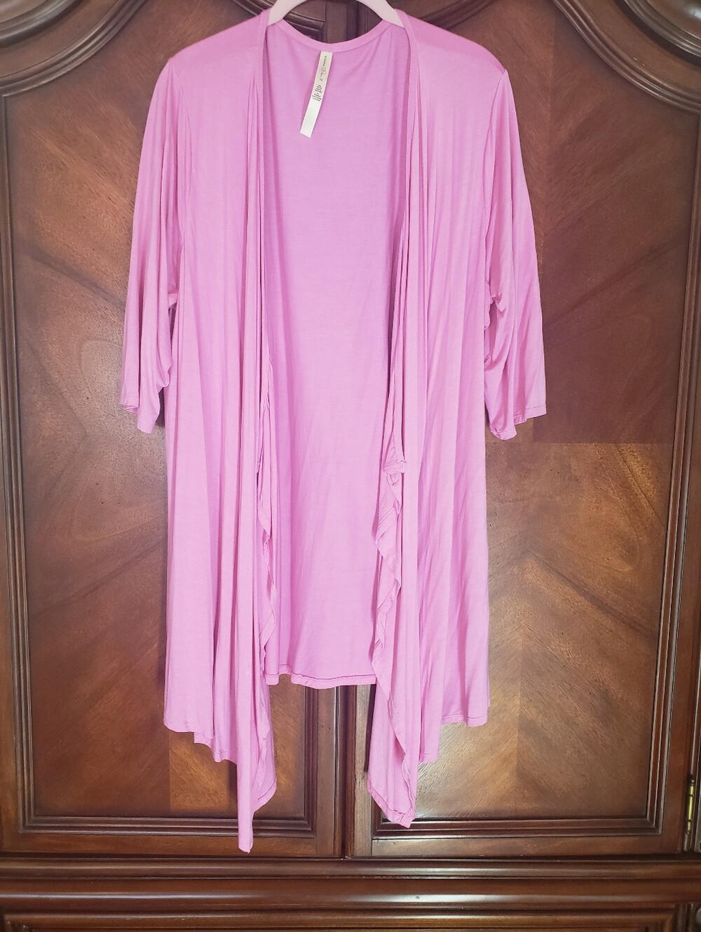 Pink Open Front Drape Cardigan From The Retreat By Rhonda Shear